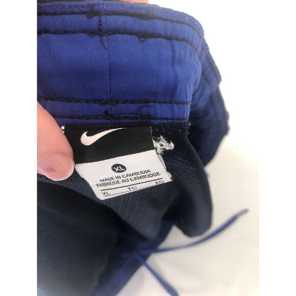 Nike Swim Trunks Shorts Size XL Mens Blue Drawstring Short Stripes Navy GUC - Picture 8 of 11